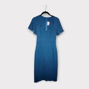 Pinup Couture Teal Venus Retro 50s Style Wiggle Dress Women's Small